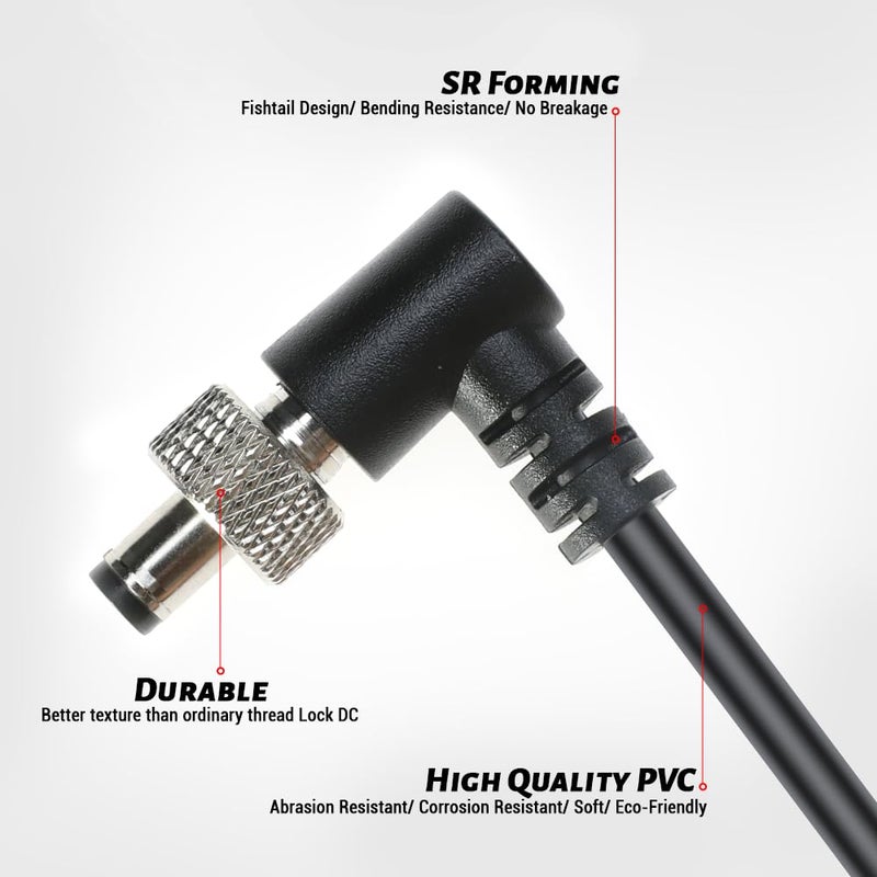 Alvin's Cables Locking DC 5.5 2.1 to D Tap Spring Power Cable for Video Devices PIX-E7 PIX-E5 7 Touchscreen Display Hollyland Mars 400s - Image 3